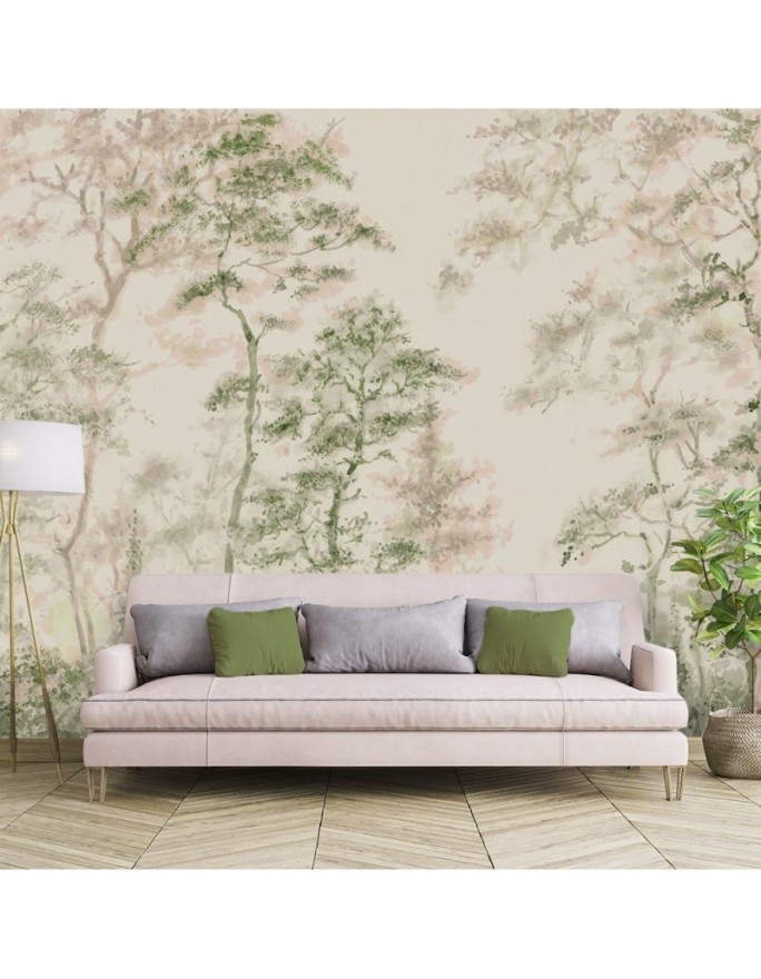 Stylowe fototapety - Drzewa natura szary zielony | FEEBY