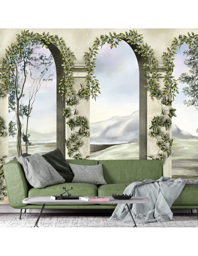 Wallpaper - Columns arches ivy | FEEBY