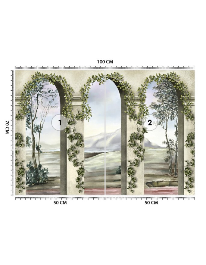 Wallpaper - Columns arches ivy | FEEBY
