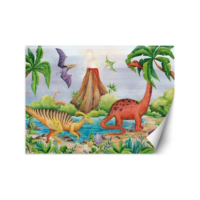 Fototapeta dla dzieci - Dinozaury nad jeziorem | FEEBY