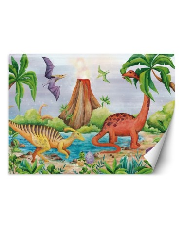 Fototapeta dla dzieci - Dinozaury nad jeziorem | FEEBY