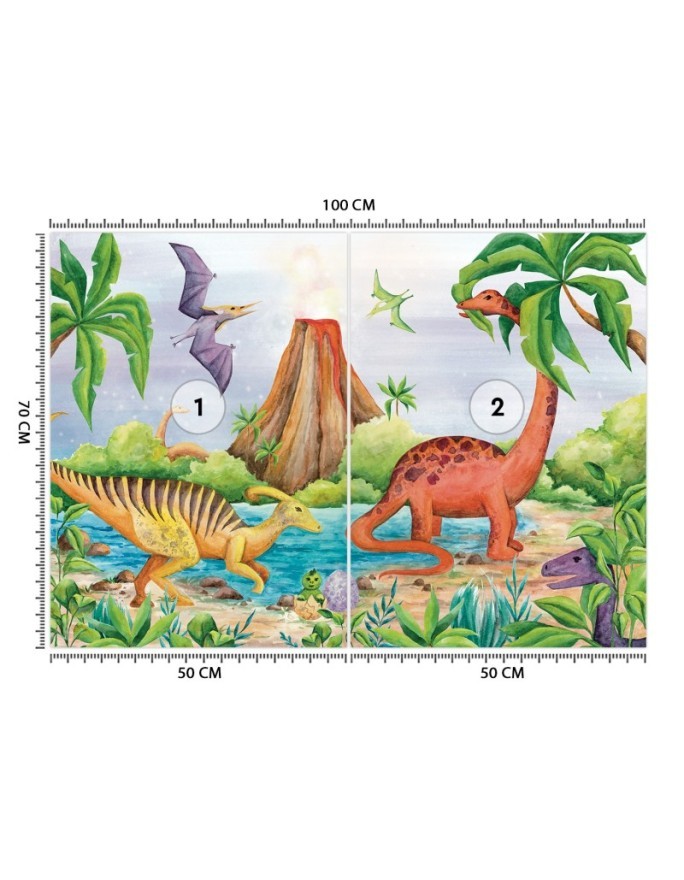 Fototapeta dla dzieci - Dinozaury nad jeziorem | FEEBY
