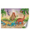 Fototapeta do pokoju dziecięcego - Dinozaury nad jeziorem | FEEBY