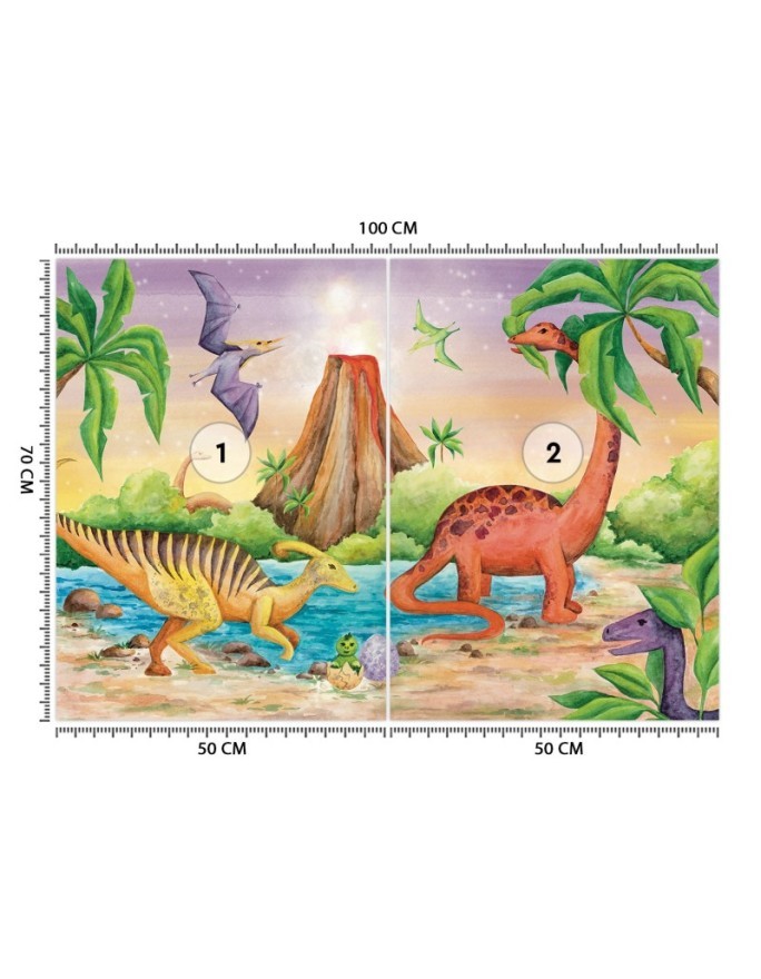 Fototapeta do pokoju dziecięcego - Dinozaury nad jeziorem | FEEBY