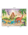 Fototapeta do pokoju dziecięcego - Dinozaury nad jeziorem | FEEBY