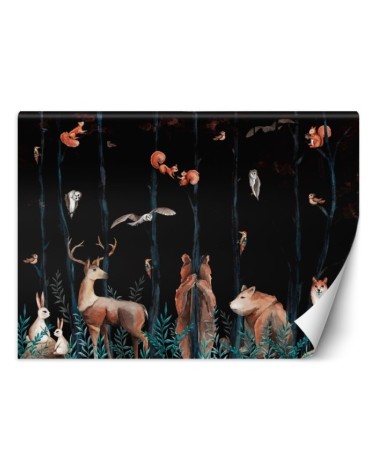 Children's wall mural - Forest animals deer bear fox | FEEBY