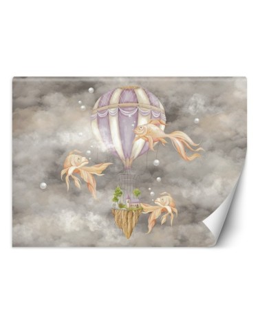 Children's room wall mural - Balloon fish house | FEEBY
