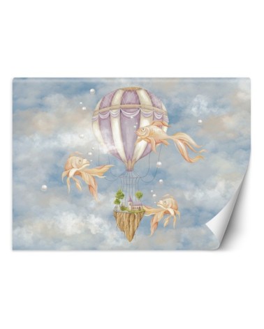Children's room mural - Balloon fish house | FEEBY