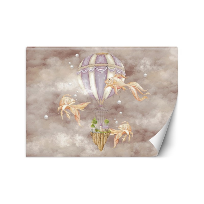 Children's room mural - Balloon fish house | FEEBY