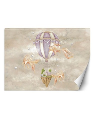 Children's room mural - Balloon fish house | FEEBY