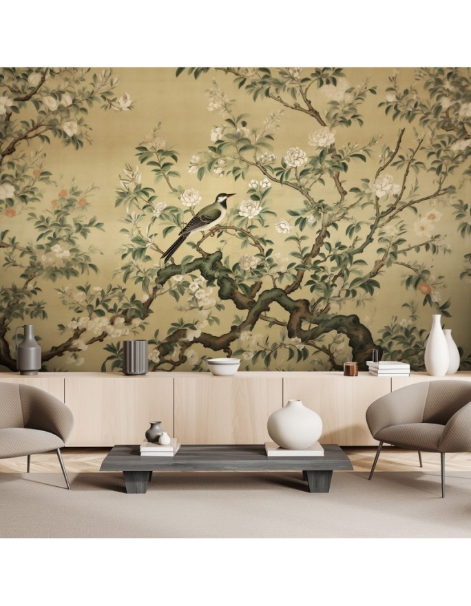 Fototapeta Ptak Abstrakcja Chinoiserie
