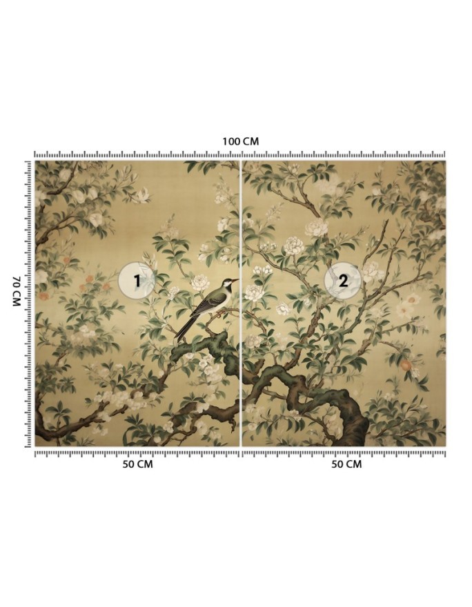 Fototapeta Ptak Abstrakcja Chinoiserie
