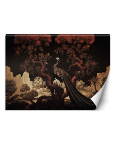 Photo wallpaper for living room - Peacock Animal Tree | FEEBY