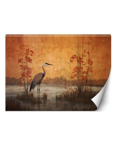 Photo wallpaper for living room - Oriental crane | FEEBY