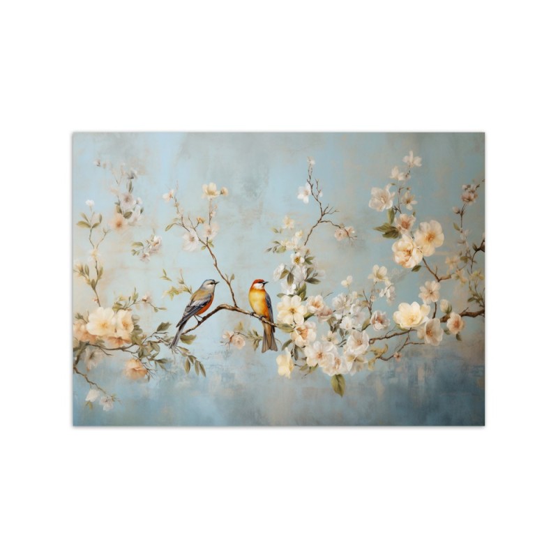 Wall photo wall mural - Birds on a branch Chinoiserie | FEEBY