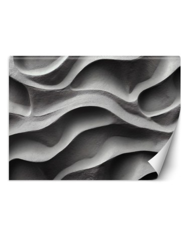 Space enlarging wall mural - 3D concrete waves | FEEBY
