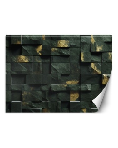 Modern wall mural - Green mosaic cube 3D | FEEBY