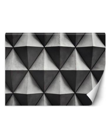 Wall mural with depth effect - Grey geometric triangles 3D | FEEBY