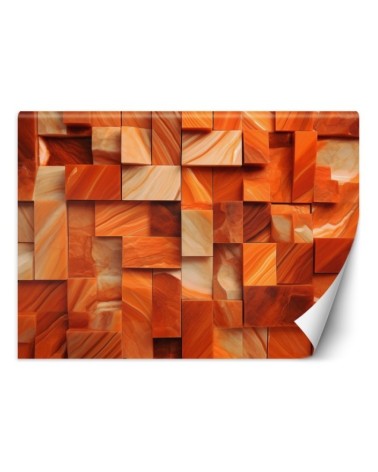 3D photo wallpaper - Orange shapes AI 3D | FEEBY