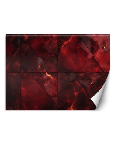 Photo wallpaper for living room - Red marble 3D | FEEBY