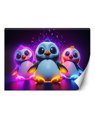 Children's wall mural - Neon penguins | FEEBY