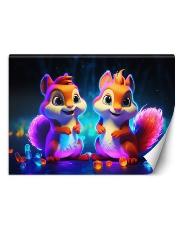 Children's wall mural - Neon squirrel | FEEBY