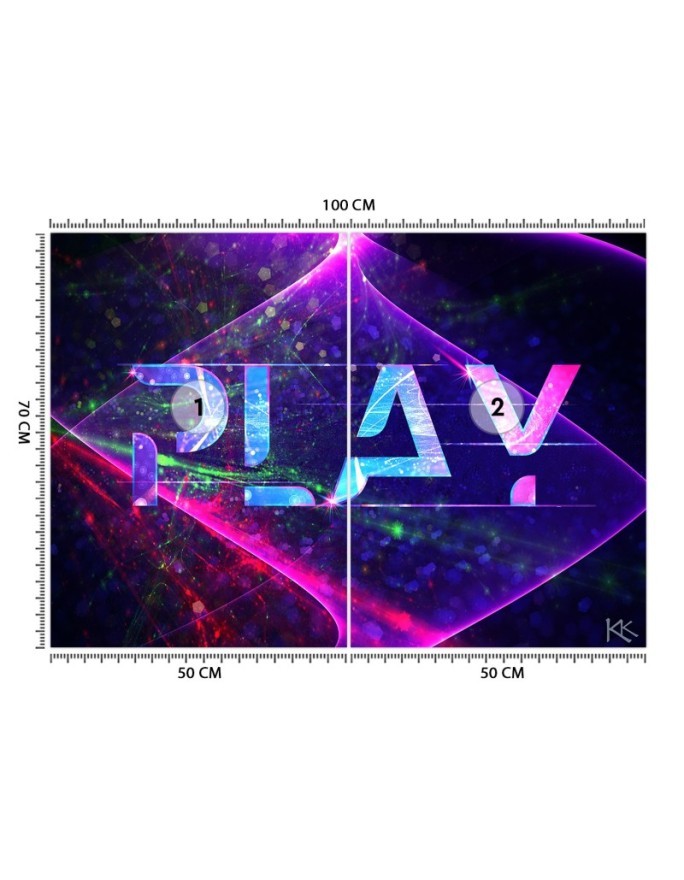 Fototapeta - Napis play abstrakcja symbole do pokoju gracza | FEEBY