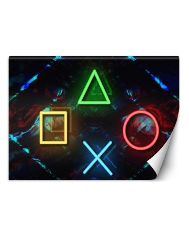 Wallpaper - Gaming console symbols for the youth room | FEEBY