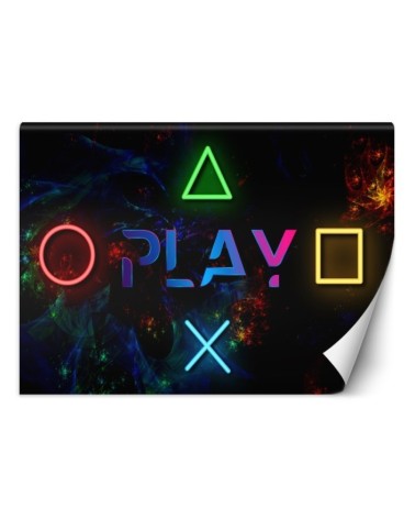 Fototapeta - Napis play i przyciski do kontrolera | FEEBY