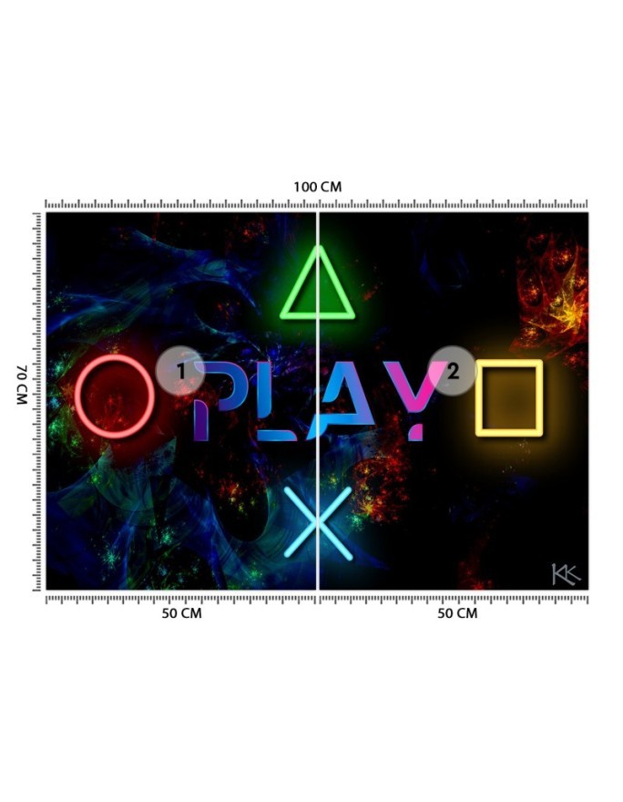 Fototapeta - Napis play i przyciski do kontrolera | FEEBY