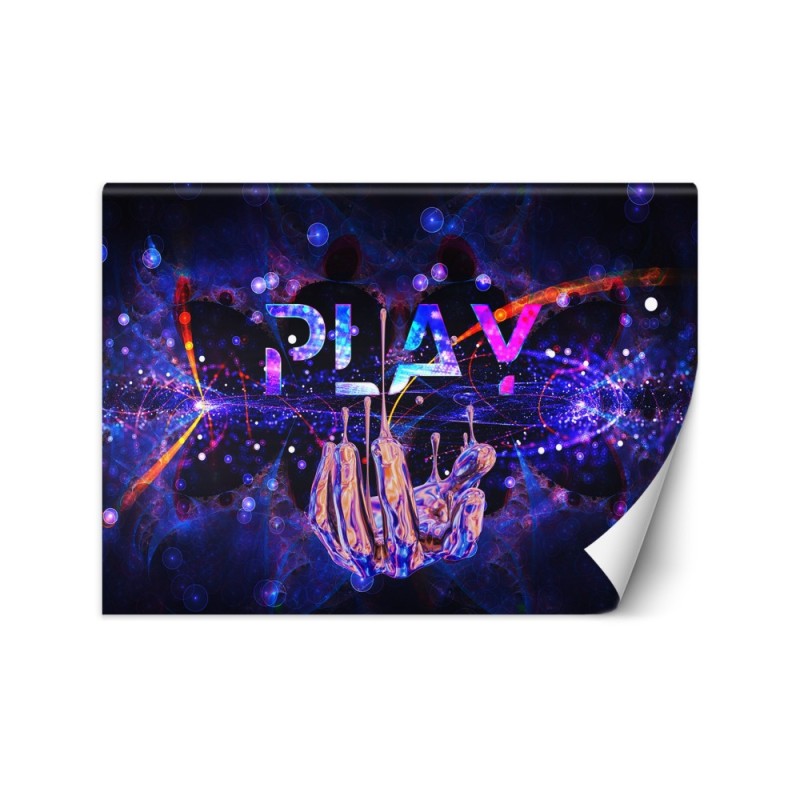 Fototapeta gamingowa - Neon z napisem Play | FEEBY