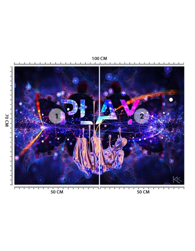 Fototapeta gamingowa - Neon z napisem Play | FEEBY