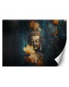 Fototapeta do salonu - Feng Shui budda i złote kwiaty | FEEBY