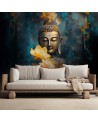 Fototapeta do salonu - Feng Shui budda i złote kwiaty | FEEBY