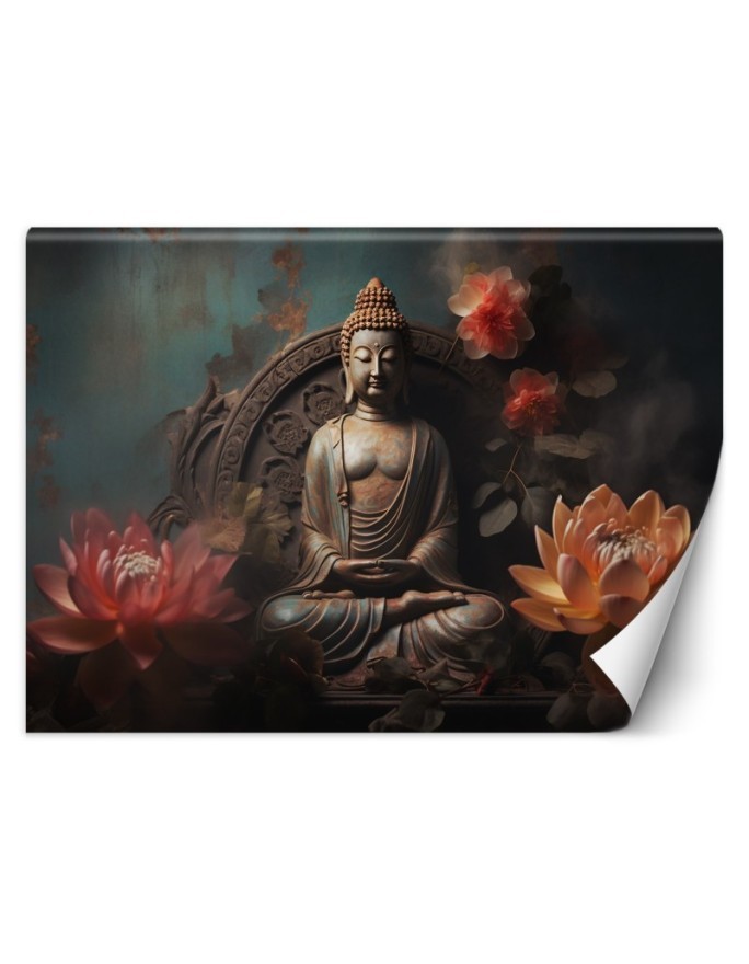 Nowoczesna fototapeta na ścianę - Budda Kwiaty Zen AI | FEEBY