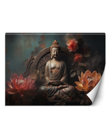 Nowoczesna fototapeta na ścianę - Budda Kwiaty Zen AI | FEEBY