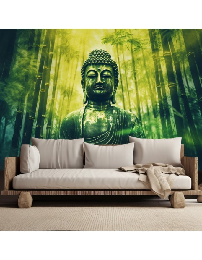 Fototapeta do salonu nowoczesna - Budda i bambusy zen AI | FEEBY
