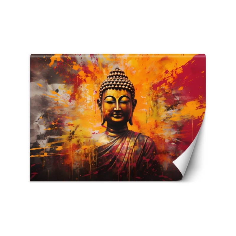Modern wall mural - 3D Buddha statue colourful abstract | FEEBY