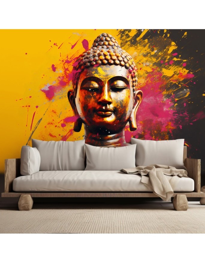 Fototapeta do salonu nowoczesna - Buddha na abstrakcyjnym tle | FEEBY