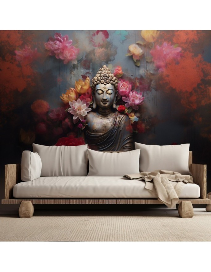 Fototapeta do sypialni - Budda Kwiaty Zen Abstrakcja | FEEBY