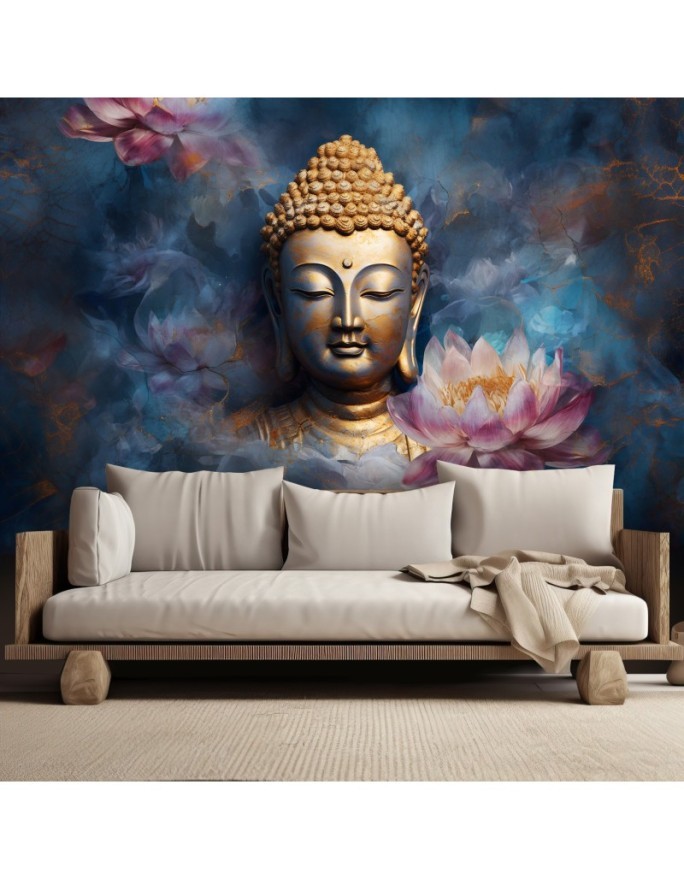 Fototapeta na ścianę - AI Budda i kwiaty zen | FEEBY