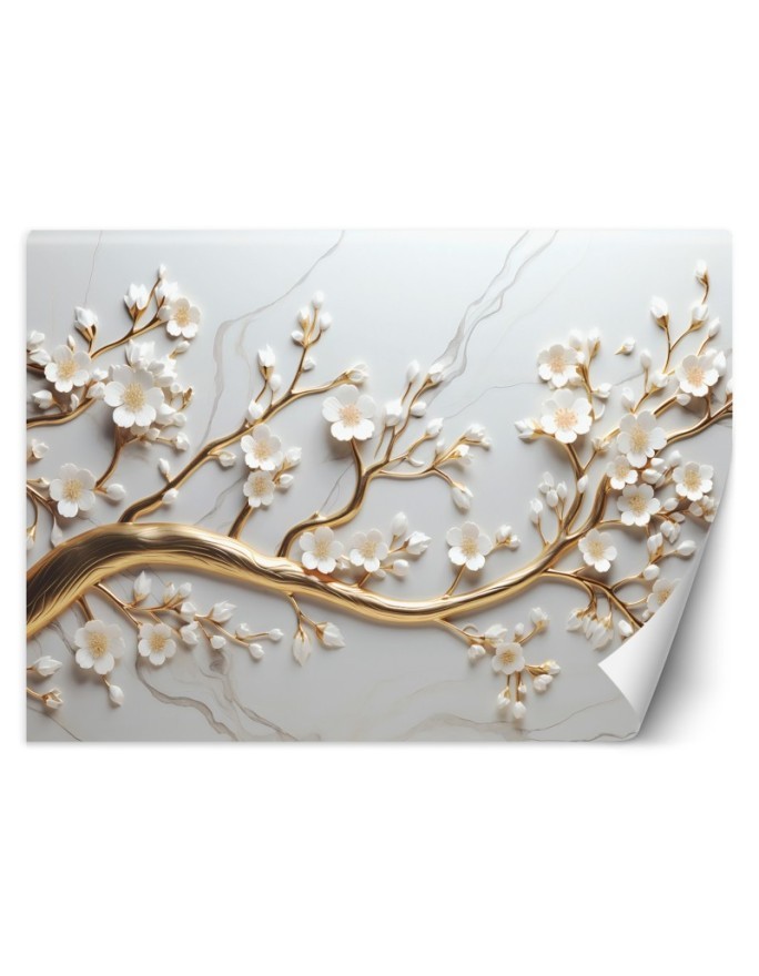 3D wall mural - AI gold leaf tree glamour | FEEBY