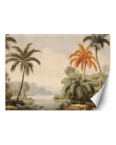 Wall mural - Tropical palm trees by the river | FEEBY