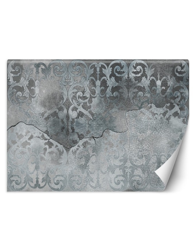 Fototapeta do sypialni - Srebrny ornament vintage | FEEBY