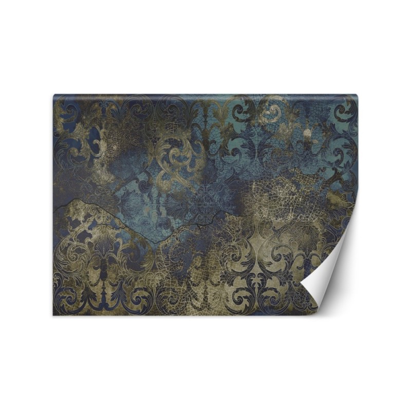 Fototapeta do salonu - Błękitny ornament vintage | FEEBY