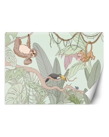 Children's wall mural - Tropical jungle animals | FEEBY