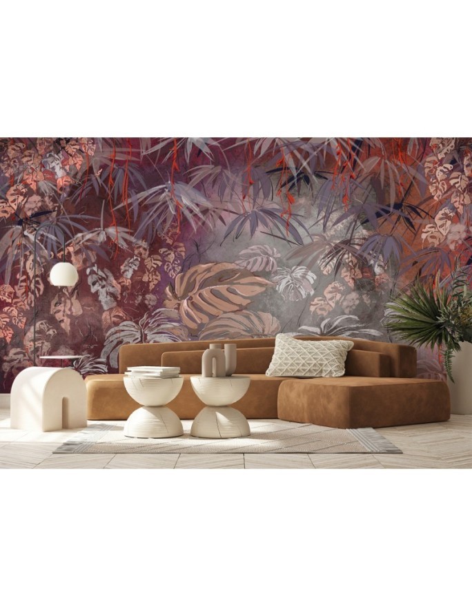 Bedroom wall mural - Tropical jungle leaves | FEEBY