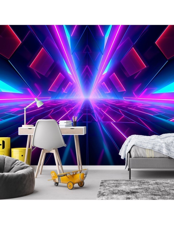 Fototapeta na ścianę - Neonowy tunel 3D | FEEBY