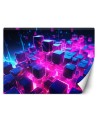 Nowoczesna fototapeta na ścianę - Neonowe kostki abstrakcja 3D | FEEBY
