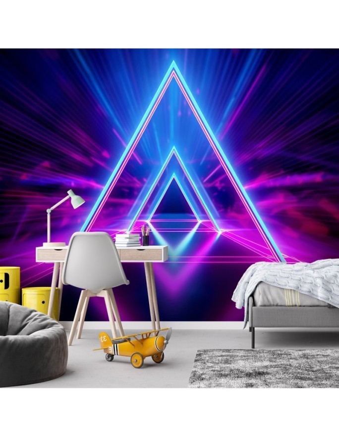Fototapeta 3D - Neonowy tunel abstrakcja | FEEBY